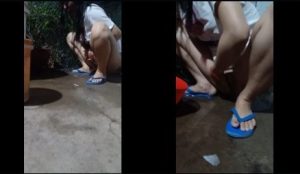 Quay trộm cô người yêu đi vệ sinh